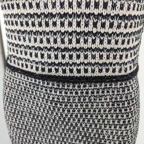 Tory Burch Black White Metallic Tweed Knit Embellished Jewel Dress Small - Picture 5 of 7